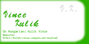 vince kulik business card